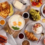 Assorted breakfast on a table